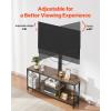 VEVOR 45″ TV Stand with Mount for up to 75 in TVs, Entertainment Center with Power Outlet & LED Lights, Height Adjustable TV Console with Mount with 3 Tiers Storage Cabinets for Bedroom, Living Room(45″ Fan-Shaped)