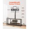 VEVOR 45″ TV Stand with Mount for up to 75 in TVs, Entertainment Center with Power Outlet & LED Lights, Height Adjustable TV Console with Mount with 3 Tiers Storage Cabinets for Bedroom, Living Room(45″ Fan-Shaped)