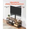 VEVOR 45″ TV Stand with Mount for up to 75 in TVs, Entertainment Center with Power Outlet & LED Lights, Height Adjustable TV Console with Mount with 3 Tiers Storage Cabinets for Bedroom, Living Room(48″ Rectangular)