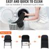 VEVOR 50 Pcs Black Chair Covers Polyester Spandex Stretch Slipcovers for Wedding Party Dining Banquet Arched-Front Chair Covers(Black-c)