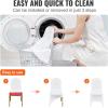 VEVOR 50 Pcs Black Chair Covers Polyester Spandex Stretch Slipcovers for Wedding Party Dining Banquet Arched-Front Chair Covers(White-b)