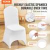 VEVOR 50 Pcs Black Chair Covers Polyester Spandex Stretch Slipcovers for Wedding Party Dining Banquet Arched-Front Chair Covers(White-b)
