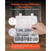 VEVOR 566 Pcs Bolts and Nuts Assortment Kit, Imperial Machine Screws and Flat Washers, Alloy Steel 1/4-20,5/16-18,3/8-16, for Furniture/Equipment/Vehicle Assembly, Galvanized White(246 PCS – Imperial (1/4-20  5/16-18  3/8-16))