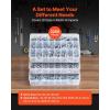 VEVOR 566 Pcs Bolts and Nuts Assortment Kit, Imperial Machine Screws and Flat Washers, Alloy Steel 1/4-20,5/16-18,3/8-16, for Furniture/Equipment/Vehicle Assembly, Galvanized White(2 250 PCS – Metric & Imperial)