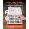 VEVOR 566 Pcs Bolts and Nuts Assortment Kit, Imperial Machine Screws and Flat Washers, Alloy Steel 1/4-20,5/16-18,3/8-16, for Furniture/Equipment/Vehicle Assembly, Galvanized White(906 Pcs – Metric (M4  M5  M6  M8))