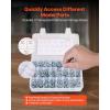 VEVOR 566 Pcs Bolts and Nuts Assortment Kit, Imperial Machine Screws and Flat Washers, Alloy Steel 1/4-20,5/16-18,3/8-16, for Furniture/Equipment/Vehicle Assembly, Galvanized White(2 250 PCS – Metric & Imperial)
