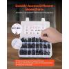 VEVOR 566 Pcs Bolts and Nuts Assortment Kit, Imperial Machine Screws and Flat Washers, Alloy Steel 1/4-20,5/16-18,3/8-16, for Furniture/Equipment/Vehicle Assembly, Galvanized White(280 PCS – Metric (M6  M8  M10))