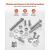 VEVOR 566 Pcs Bolts and Nuts Assortment Kit, Imperial Machine Screws and Flat Washers, Alloy Steel 1/4-20,5/16-18,3/8-16, for Furniture/Equipment/Vehicle Assembly, Galvanized White(246 PCS – Imperial (1/4-20  5/16-18  3/8-16))
