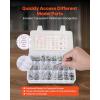 VEVOR 566 Pcs Bolts and Nuts Assortment Kit, Imperial Machine Screws and Flat Washers, Alloy Steel 1/4-20,5/16-18,3/8-16, for Furniture/Equipment/Vehicle Assembly, Galvanized White(1 100 PCS – Imperial (#2  #4  #6  #8  #10))