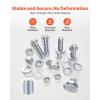 VEVOR 566 Pcs Bolts and Nuts Assortment Kit, Imperial Machine Screws and Flat Washers, Alloy Steel 1/4-20,5/16-18,3/8-16, for Furniture/Equipment/Vehicle Assembly, Galvanized White(566 PCS – Imperial (1/4-20  5/16-18  3/8-16))