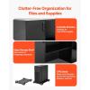 VEVOR 63″ L-Shaped Executive Desk, Large Office Desk with Drawers, File Storage Cabinet, Detachable 350 LBS Load Capacity Corner Table, Easy Assembly, Business Furniture Workstation for Home Office(71*53″)