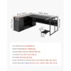 VEVOR 63″ L-Shaped Executive Desk, Large Office Desk with Drawers, File Storage Cabinet, Detachable 350 LBS Load Capacity Corner Table, Easy Assembly, Business Furniture Workstation for Home Office(71*53″)