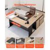 VEVOR 63″ L-Shaped Executive Desk, Large Office Desk with Drawers, File Storage Cabinet, Detachable 350 LBS Load Capacity Corner Table, Easy Assembly, Business Furniture Workstation for Home Office(63*31.5″+39.3*15.7″)