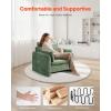 VEVOR Accent Chair, Metal Framed Chair with Wooden Armrests, Modern Cozy Upholstered Armchair, with Soft Foam Cushioning, Detachable Cushion, for Living Room, Bedroom, Reading Room, Office, Beige(Green)