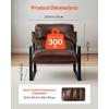 VEVOR Accent Chair, Metal Framed Chair with Wooden Armrests, Modern Cozy Upholstered Armchair, with Soft Foam Cushioning, Detachable Cushion, for Living Room, Bedroom, Reading Room, Office, Beige(Brown)