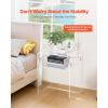VEVOR Acrylic Bar Cart with 4 Lockable Wheels, Clear Mobile Utility Rolling Cart, Multifunction Serving Cart for Home Bar, Kitchen, Bathroom, Living Room, with Pulling Handle, 2-Tier, Modern(Clear)
