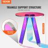 VEVOR Acrylic Bar Cart with 4 Lockable Wheels, Clear Mobile Utility Rolling Cart, Multifunction Serving Cart for Home Bar, Kitchen, Bathroom, Living Room, with Pulling Handle, 2-Tier, Modern(Rainbow)