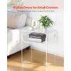 VEVOR Acrylic Bar Cart with 4 Lockable Wheels, Clear Mobile Utility Rolling Cart, Multifunction Serving Cart for Home Bar, Kitchen, Bathroom, Living Room, with Pulling Handle, 2-Tier, Modern(Clear)