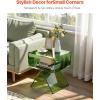 VEVOR Acrylic Bar Cart with 4 Lockable Wheels, Clear Mobile Utility Rolling Cart, Multifunction Serving Cart for Home Bar, Kitchen, Bathroom, Living Room, with Pulling Handle, 2-Tier, Modern(Green)