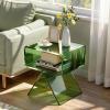 VEVOR Acrylic Bar Cart with 4 Lockable Wheels, Clear Mobile Utility Rolling Cart, Multifunction Serving Cart for Home Bar, Kitchen, Bathroom, Living Room, with Pulling Handle, 2-Tier, Modern(Green)