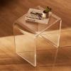 VEVOR Acrylic Side Table, U- Shaped Coffee Table, Clear Acrylic End Table with Waterfall Edges for Drink, Food, Snack Used in Living Room & Bedroom(Rectangular2)