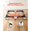 VEVOR All Stainless Steel Washing Machine Dolly Cart, 1200lbs Heavy Duty Furniture Dolly, Adjustable Fridge Stand Base with 4 Lockble Twin Wheels and 2 Strong Feet for Washer, Refrigerator and Dryer(23in-36.6in)