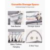 VEVOR Baby Changing Table, Foldable Diaper Change Station with 2 Fabric Drawers, Side Basket and Hanging Rod, Adjustable Height Changing Table with Lockable Wheels and 2 Star Toys, Light Gray(light gray)