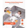 VEVOR Baby Changing Table, Foldable Diaper Change Station with Side Basket, Adjustable Height Changing Table with Lockable Wheels, Multi-Functional Nursery Storage Organizer, Gray(Gray)