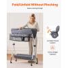 VEVOR Baby Changing Table, Foldable Diaper Change Station with Side Basket, Adjustable Height Changing Table with Lockable Wheels, Multi-Functional Nursery Storage Organizer, Gray(dark gray)