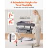 VEVOR Baby Changing Table, Foldable Diaper Change Station with Side Basket, Adjustable Height Changing Table with Lockable Wheels, Multi-Functional Nursery Storage Organizer, Gray(dark gray)