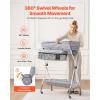 VEVOR Baby Changing Table, Foldable Diaper Change Station with Side Basket, Adjustable Height Changing Table with Lockable Wheels, Multi-Functional Nursery Storage Organizer, Gray(Gray)