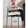 VEVOR Boucle Dining Chairs Set of 2, Mid Century Modern Sherpa Accent Chairs, Upholstered Side Chair for Dining Room, Space-Saving White Kitchen Chair with Curved Backrest and Black Metal Legs(Set of 4)