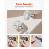 VEVOR Cabinet Knobs, 10 Pack, 1.42 Inch Zinc Alloy Drawer Pulls Door Handles, Rectangular Kitchen Dresser Solid Knobs, Cupboard Hardware with Screws for Bathroom Closet Cabinets Drawers, Chrome Color(12 PCS)