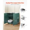 VEVOR Cat Litter Box Enclosure, 31 in Hidden Litter Box Cabinet with Shelf & Storage, Modern Style Indoor Cat Washroom, Wooden Kitty House Furniture End Table, Fit Most Litterboxes, Red & Green(Dark Green)