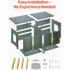 VEVOR Cat Litter Box Enclosure, 31 in Hidden Litter Box Cabinet with Shelf & Storage, Modern Style Indoor Cat Washroom, Wooden Kitty House Furniture End Table, Fit Most Litterboxes, Red & Green(Retro Green & Rattan Doors)
