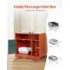 VEVOR Cat Litter Box Enclosure, 31 in Hidden Litter Box Cabinet with Shelf & Storage, Modern Style Indoor Cat Washroom, Wooden Kitty House Furniture End Table, Fit Most Litterboxes, Red & Green(Red & Green)