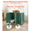 VEVOR Cat Litter Box Enclosure, 31 in Hidden Litter Box Cabinet with Shelf & Storage, Modern Style Indoor Cat Washroom, Wooden Kitty House Furniture End Table, Fit Most Litterboxes, Red & Green(Dark Green，Built-in Power Outlet)
