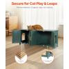 VEVOR Cat Litter Box Enclosure, 31 in Hidden Litter Box Cabinet with Shelf & Storage, Modern Style Indoor Cat Washroom, Wooden Kitty House Furniture End Table, Fit Most Litterboxes, Red & Green(Retro Green & Rattan Doors)