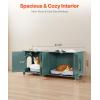 VEVOR Cat Litter Box Enclosure, 31 in Hidden Litter Box Cabinet with Shelf & Storage, Modern Style Indoor Cat Washroom, Wooden Kitty House Furniture End Table, Fit Most Litterboxes, Red & Green(Retro Green)