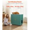VEVOR Cat Litter Box Enclosure, 31 in Hidden Litter Box Cabinet with Shelf & Storage, Modern Style Indoor Cat Washroom, Wooden Kitty House Furniture End Table, Fit Most Litterboxes, Red & Green(Dark Green)