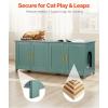 VEVOR Cat Litter Box Enclosure, 31 in Hidden Litter Box Cabinet with Shelf & Storage, Modern Style Indoor Cat Washroom, Wooden Kitty House Furniture End Table, Fit Most Litterboxes, Red & Green(Retro Green)
