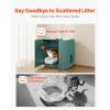 VEVOR Cat Litter Box Enclosure, 31 in Hidden Litter Box Cabinet with Shelf & Storage, Modern Style Indoor Cat Washroom, Wooden Kitty House Furniture End Table, Fit Most Litterboxes, Red & Green(Dark Green)