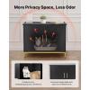 VEVOR Cat Litter Box Enclosure Furniture, 23.6 in Hidden Litter Box Cabinet with Storage Shelves, Modern Style, Waterproof Washroom Side Table Cat House, Fit Most of Litterbox, for Living Room(Black)