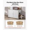 VEVOR Cat Litter Box Enclosure Furniture, 23.6 in Hidden Litter Box Cabinet with Storage Shelves, Modern Style, Waterproof Washroom Side Table Cat House, Fit Most of Litterbox, for Living Room(White)