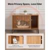 VEVOR Cat Litter Box Enclosure Furniture, 23.6 in Hidden Litter Box Cabinet with Storage Shelves, Modern Style, Waterproof Washroom Side Table Cat House, Fit Most of Litterbox, for Living Room(Natural wood colour)