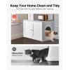 VEVOR Cat Litter Box Enclosure Furniture, 23.6 in Hidden Litter Box Cabinet with Storage Shelves, Modern Style, Waterproof Washroom Side Table Cat House, Fit Most of Litterbox, for Living Room(White)