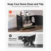 VEVOR Cat Litter Box Enclosure Furniture, 23.6 in Hidden Litter Box Cabinet with Storage Shelves, Modern Style, Waterproof Washroom Side Table Cat House, Fit Most of Litterbox, for Living Room(Black)