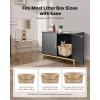 VEVOR Cat Litter Box Enclosure Furniture, 23.6 in Hidden Litter Box Cabinet with Storage Shelves, Modern Style, Waterproof Washroom Side Table Cat House, Fit Most of Litterbox, for Living Room(Black)