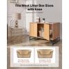 VEVOR Cat Litter Box Enclosure Furniture, 23.6 in Hidden Litter Box Cabinet with Storage Shelves, Modern Style, Waterproof Washroom Side Table Cat House, Fit Most of Litterbox, for Living Room(Natural wood colour)