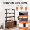 VEVOR Cat Litter Box Enclosure, Hidden Litter Box Furniture with 3 Storage Shelves, Wooden Cat Washroom Indoor, Large Cat House Cabinet Hidden Fit Most Litter Box, 33.5″L x 19.3″W x 58.7″H, Dark Brown(33.5″L x 19.3″W x 58.7″H-3 Shelves)